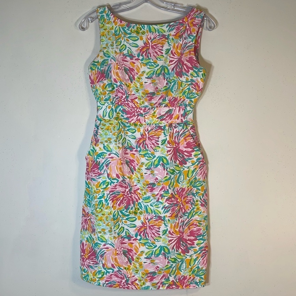 Lilly Pulitzer Pink and Green Sheath Mini Dress